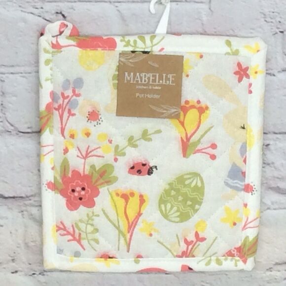 🌷Happy Easter🌷 3 Pc Kitchen Set Spring Pastel Dish Towel/Pot Holder/Oven Mitt - Picture 5 of 11